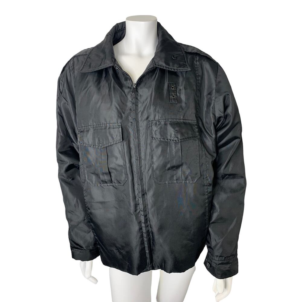 Tact Squad Medium zip up black duty utility jacket quilted lining